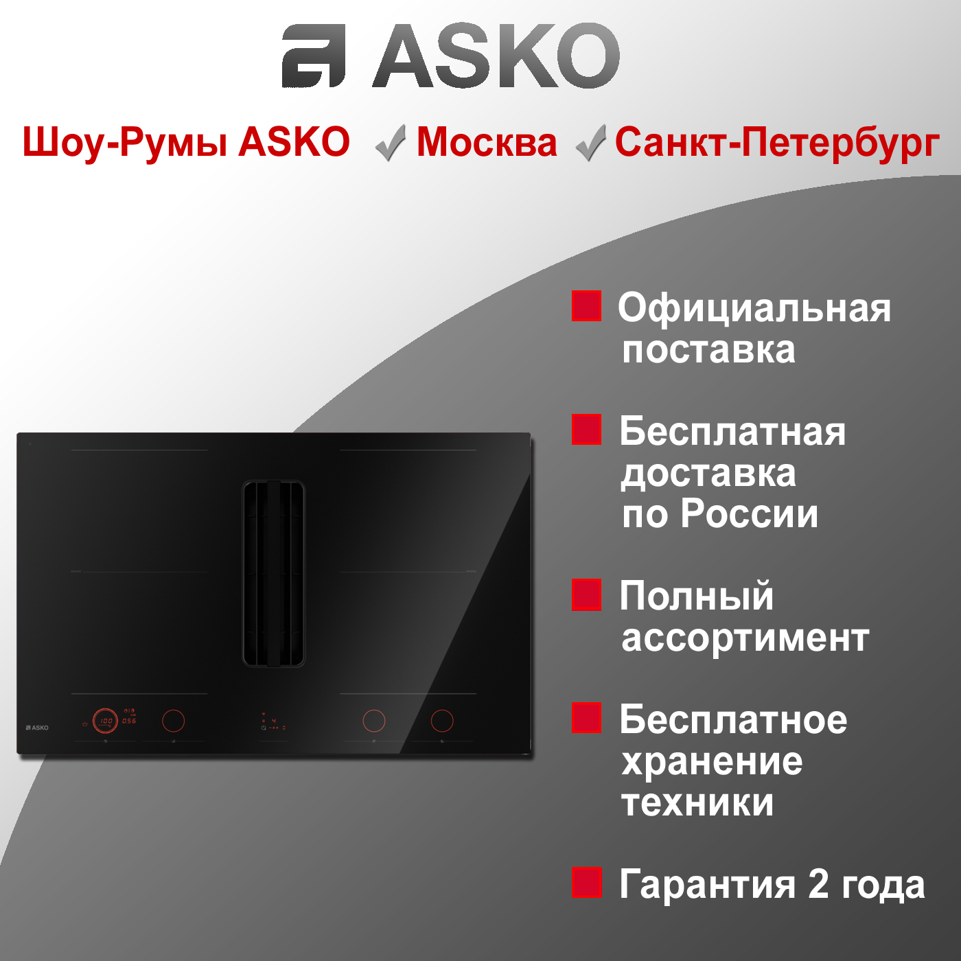 Индукционная панель с вытяжкой Asko HIHD854GF